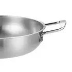 GE (Silver)Dual Loop Handle Frying Pans 1350ML Thicken Stainless Steel Flat