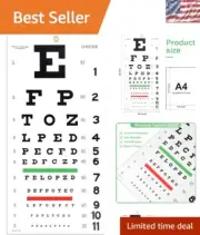 Durable Waterproof Snellen Eye Chart with Color Bars for 20 Feet Assessment