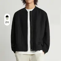 在飛比找ETMall東森購物網優惠-【米蘭精品】棒球外套休閒夾克-韓版純色薄款寬鬆男外套2色74