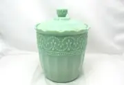 The Pioneer Woman Timeless Beauty Green Jade Jadeite Glass Cookie Jar Canister