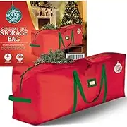 HOLIDAY SPIRIT Christmas Tree Storage Bag, Heavy-Duty 600D Oxford Material with Durable Reinforced Handles & Zipper, Waterproof Dust Protection (Red, Fits a 7.5FT Tree)