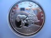 1-OZ.999 SILVER CHRISTMAS PEANUTS GANG CHARLIE BROWN, SNOOPY, LUCY, COIN+GOLD