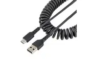 StarTech 20in (50cm) USB A to C Charging Cable, Durable Coiled Cable
