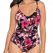 Skinnydippers Miraclesuit Swimsuit Womens M Mowie Lucky‎ Charm One-Piece Black