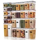 32pcs Airtight Food Storage Containers Set, BPA Free Plastic Kitchen/Pantry New