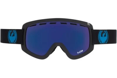 New Dragon D1 Ski Snowboard Goggles Jet - Dark Smoke Blue Ion / Yellow Red Bonus