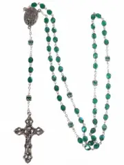 Irish Connemara Marble Rosary Prayer Beads Ireland J.C. Walsh #G525 Green