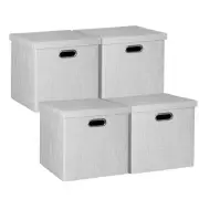 Storage Bins with Lids,13×13×13 Foldable Storage Cube Baskets Boxes Fabric Dr...