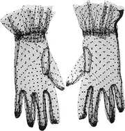 [LIFKOME] White Women Lace Gloves Gloves Lace Cocktail Short Lace Gloves Black Gloves