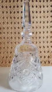 Vintage West Germany Lead Crystal Clear Hand Cut Glass Bell