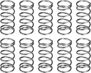 uxcell 10Pcs Compression Spring, 8mm OD, 0.8mm Wire Size, 15mm Free Length, Spring Steel Construction Extended Mechanical Compression Springs for Shop and Home Repairs, Silver Tone