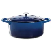 Crock Pot Artisan 7 Quart Sapphire Blue Enameled Cast Iron Dutch Oven