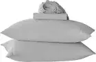 Light Grey Full Size Bed Sheet Sets-Deep Pocket Fitted Sheet & Pillowcase Set...