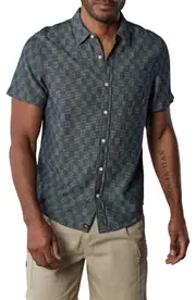 The Normal Brand Freshwater Short Sleeve Button-Up Shirt in Summer Check at Nordstrom, Size Xx-Large