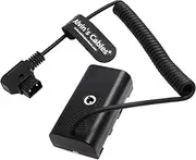 Alvin's Cables NP F550 Dummy Battery to D-Tap Coiled Power Cable for Sony NP F550|F570|F970 for Atomos Ninja V Monitor Upgraded