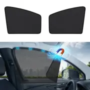 Car Window Sunshade UV Protection Double Thickness Black 2pcs Front Side
