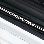 4Pcs Car Door Sill Protector for Subaru Crosstrek 2018-2023, Anti Scratch Protector Door Cover, Carbon Fiber Leather Door sill Scuff Plates Entry Guard, Bumper Guard car Door Edge Guards