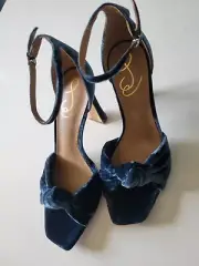 sam edelman sandals Knotted Velvet Lucia Ankle Open Toe Sandals Size 8 Blue