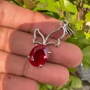 Beautiful Certified 26.20 Ct Natural Red Ruby Fancy 925 Solid Silver Pendant