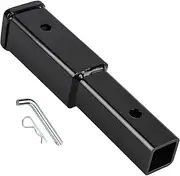 8'' Hitch Extension/Extender, Fits for 2" Receiver Tube Tow Bar Steel Shank Heavy Duty 6000 lbs, Hitch Receiver Extension