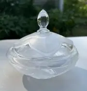 Vintage Cristal D'Arques *Clear & Frosted* Leaded Crystal Candy Dish With Lid