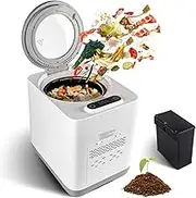 Electric Kitchen Composter, 3.8L Smart Waste composter with Odor Adsorption, Countertop Kitchen Composter Visual Glass Lid & Low Noise, Automatic Cleaning, Turn Food Waste into Compost