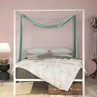 Zinus Patricia Queen Canopy Bed Frame Bedroom Furniture White