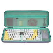 Geekria 75% Keyboard Case, Hard Shell Travel Carrying Bag for Compact 84 Key Computer Mechanical Gaming Keyboard, Compatible with Logitech POP Keys, Logitech POP ICON Combo (Daydream Mint)