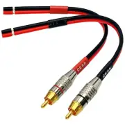 CESS-064-1f Speaker Cables to RCA Plugs Adapter, 2-Channel, 14 AWG Speaker Wi...