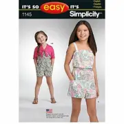 Simplicity Sewing Pattern 1145 Child Girls Romper Cardigan Size 3-14