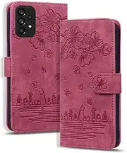 [YBFJCE] Case for Samsung Galaxy A23 4G/A23 5G/M23 5G/F23/M13 4G,Magnetic Folio PU Leather Flip Cover with Card Holder,Protective Case Wallet Phone Case for Samsung Galaxy A23 4G/A23 5G,Wine Red