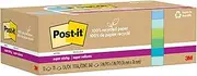 Post-it 100% Recycled Paper Super Sticky Notes, 2X The Sticking Power, 3x3 in, 12 Pads, 70 Sheets/Pad, Oasis Collection (654R-12SST)