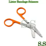 Lister Bandage Scissors 4.5" Color Handle (Orange) Surgical Medical Instruments