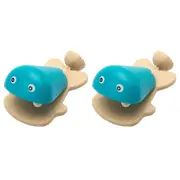 2PK PlanToys Fish Castanet Kids Wooden Musical Hand Percussion Toy Blue 12m+