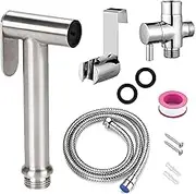 Bidet Sprayer for Toilet, Spray Attachment with Hose for Feminine Wash, Baby Cloth Diaper Washer, Stainless Steel Cleaner and Shower Sprayer for Pet, Bathroom Jet Sprayer Kit Spray Attachment