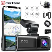 REDTIGER Dash Cam 4K Front and Rear Free 128GB Card,Hardwire kit,Polarizing Lens