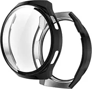 1PC Full Cover Case intended for Huawei Watch GT 2e Screen Protector Case, Tempered Glass Film Cases Shock-Proof and Scratch-Resistant Protector Cover Case intended for Huawei GT 2e Smartwatch (Black)