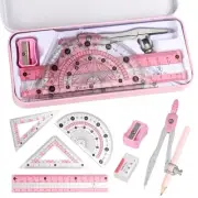 Compass Geometry Tool Protractor and Compass Set with Metal Box Drawing Compa...