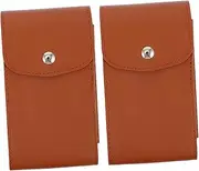 LIFKOME 2 Pcs Practical Portable Watch Storage Pouches Lightweight Leather Organizer Bags for Travel Convenient Earphone and Accessory Storage present for