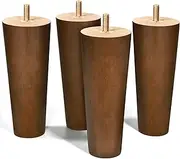 Wood Furniture Legs Set of 4 Sofa Legs 6 inch Walnut Finished Replacement Feet for End Tables Cabinet Dresser Furniture Restoration