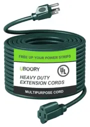 Outdoor Extension Cord Waterproof 100 FT, Green 14/3 SJTW Heavy Duty, Flexibl...