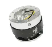 NRG Innovations for Quick Release Gen 1.5 - Silver Body / Black Chrome Ring