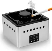 Air Purifier Smokeless Ashtray, Smoke Grabber Odor Eliminator Air Detector Purifier with LED Battery Indicator Rechargeable for Home, Office,Car,bushfires Color Black