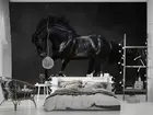 3D Black Handsome Horse Wallpaper Wall Mural Removable Self-adhesive 262