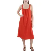 Eileen Fisher Womens Red Sleeveless Midi Tank Sundress S BHFO 9346