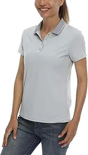 [LastFor1] Women's Golf Polo Shirts Short Sleeve Sports Shirts Quick Dry 3-Button Casual Athletic T-Shirt