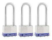 Master Lock Padlock, Laminated Steel Lock, 1-3/4 in. Wide, 1TRILJ (Pack of 3-Key