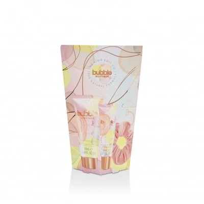 THE KIND EDIT CO. BUBBLE BOUTIQUE SCRUNCHIE GIFT SET 50ML HAND CREAM + 8ML LIP B