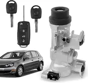 1K0905851B 1K0905851 Ignition Switch Lock Cylinder Assembly with Intelligent Key Shell Replacement for VW Jetta 2006-2018 Eos 2007-2011 Golf 2004-2011 Rabbit 2006-2009