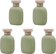 Qiveno 3.4 oz Leak-Proof Travel Bottles (5 Pack) - Plastic Squeeze Containers for Shampoo, Toiletries & Liquids, Food Grade HDPE/PP, Airplane Compliant Essentials - Green